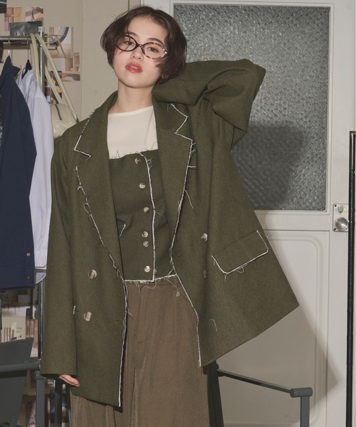 loin nuit（ロワンニュイ）の「cut off double jacket / カットオフ
