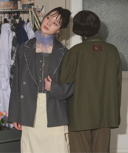 loin nuit（ロワンニュイ）の「cut off double jacket / カット