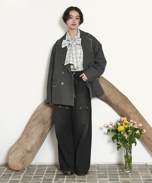 loin unit カットオフダブルジャケット loin nuit ジャケット テーラードジャケット cut off double