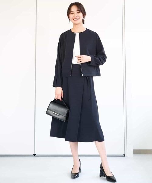 MK MICHEL KLEIN(エムケーミッシェルクラン)の「七分袖コンパクトリブニット/洗える(ニット/セーター・レディース・ネイビー/ホワイト/モカ・38)」の19枚目の写真