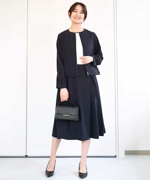 MK MICHEL KLEIN(エムケーミッシェルクラン)の「七分袖コンパクトリブニット/洗える(ニット/セーター・レディース・ネイビー/ホワイト/モカ・38)」の20枚目の写真