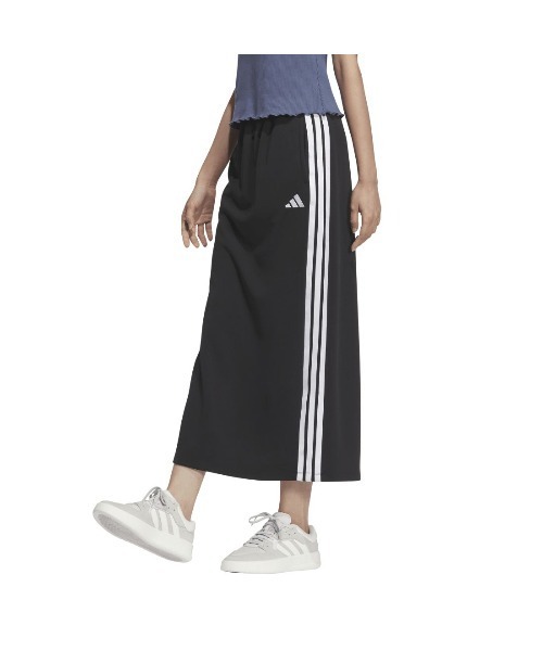 adidas(アディダス)の「アディダス adidas スリーストライプス ダブルニット Iライン スカート(スカート・レディース・ブラック・S/M/L)」の1枚目の写真