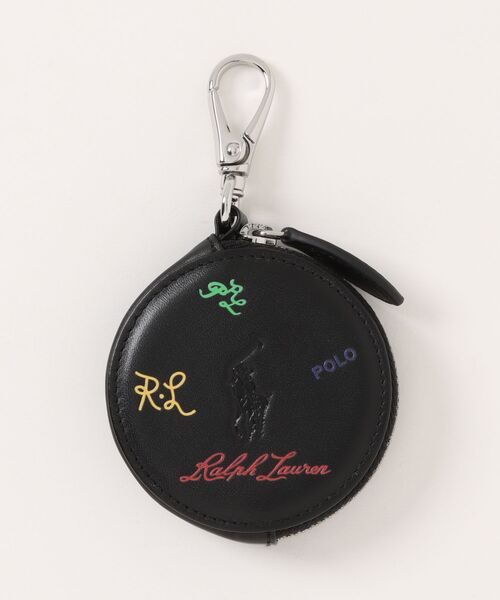 シックな色合い【PRL】ポロベア&型押しロゴ レザーコインポーチ POLO RALPH LAUREN（ポロ ラルフ ローレン）の「Polo ベア