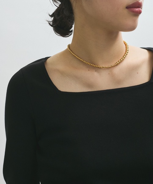 ADAM ET ROPE'(アダムエロペ)の「メタルボールネックレス(ネックレス・レディース・ゴールド/シルバー・FREE)」の4枚目の写真