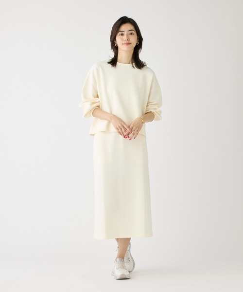 I.T.'S international（イッツインターナショナル）の「ブークレーダンボールプルオーバー【セットアップ対応】（Tシャツ/カットソー・レディース・オフホワイト/ブルーグレー/チャコールグレー・フリー）」の4枚目の写真