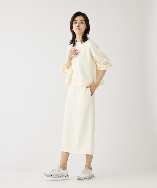 I.T.'S international（イッツインターナショナル）の「ブークレーダンボールプルオーバー【セットアップ対応】（Tシャツ/カットソー・レディース・オフホワイト/ブルーグレー/チャコールグレー・フリー）」の5枚目の写真