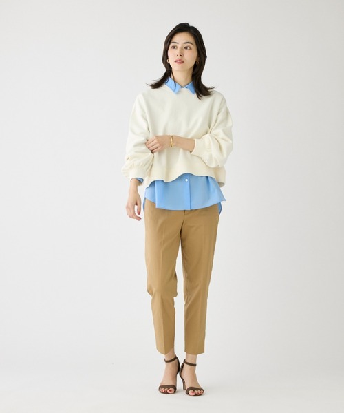 I.T.'S international（イッツインターナショナル）の「ブークレーダンボールプルオーバー【セットアップ対応】（Tシャツ/カットソー・レディース・オフホワイト/ブルーグレー/チャコールグレー・フリー）」の8枚目の写真