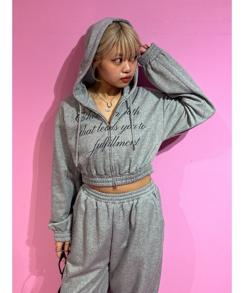 jouetie（ジュエティ）の「ラメクロップドZIPフーディー ジップパーカー（パーカー・レディース・ピンク/グレー/ブラック・MEDIUM）」の2枚目の写真