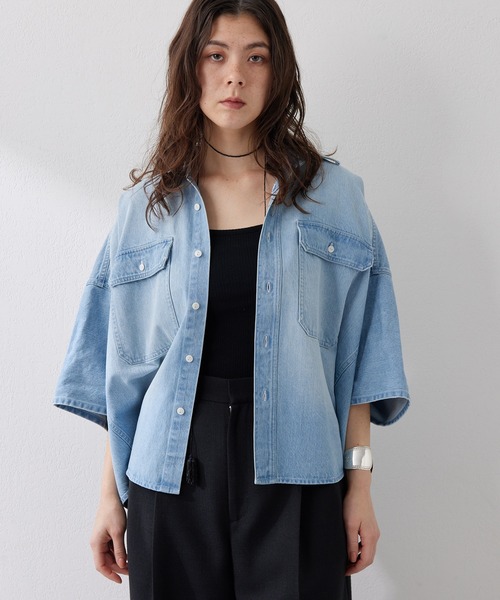 Whim Gazette（ウィムガゼット）の「DENIMドルマンシャツ（シャツ/ブラウス・レディース・ブルー・FREE）」の15枚目の写真