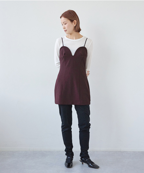 EMILY WEEK(エミリーウィーク)の「【KOJIMA SAKI×EMILY WEEK】チュニックキャミドレス(ワンピース・レディース・ボルドー/ブラック・FREE)」の10枚目の写真