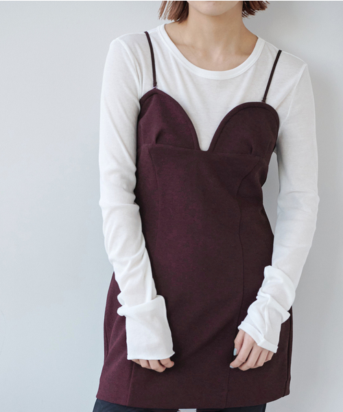 EMILY WEEK(エミリーウィーク)の「【KOJIMA SAKI×EMILY WEEK】チュニックキャミドレス(ワンピース・レディース・ボルドー/ブラック・FREE)」の13枚目の写真