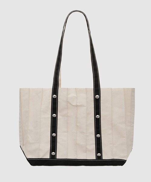MASU（エムエーエスユー）の「PLEATED TOTE BAG（トートバッグ・メンズ・チャコールグレー/クリーム・ONE SIZE）」の6枚目の写真