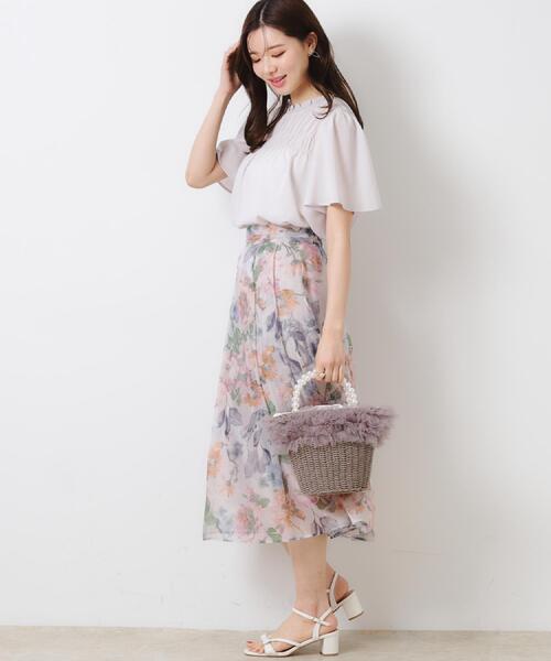 couture brooch(クチュールブローチ)の「【一枚で着映える・華やか・上品】Summerオーガンフルールスカート(スカート・レディース・ライトグレー系/ブラック系/ベージュ系その他4・36/38/40/42)」の11枚目の写真