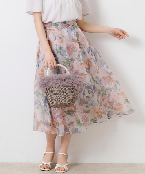 couture brooch(クチュールブローチ)の「【一枚で着映える・華やか・上品】Summerオーガンフルールスカート(スカート・レディース・ライトグレー系/ブラック系/ベージュ系その他4・36/38/40/42)」の12枚目の写真