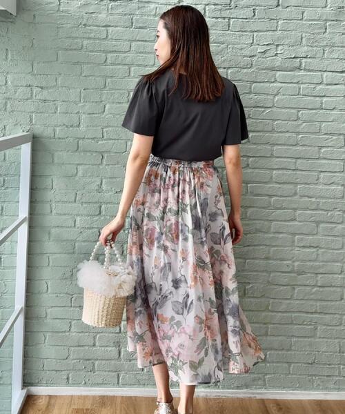 couture brooch(クチュールブローチ)の「【一枚で着映える・華やか・上品】Summerオーガンフルールスカート(スカート・レディース・ライトグレー系/ブラック系/ベージュ系その他4・36/38/40/42)」の15枚目の写真