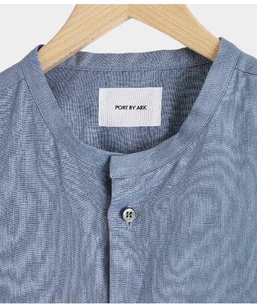 PORT BY ARK（ポートバイアーク）の「PORT BY ARK / ポートバイアーク：Crew Neck Shirt：PO17-SH001[COR]（シャツ/ブラウス・メンズ・ホワイト系その他/ブラック/サックスブルー・1/2）」の6枚目の写真