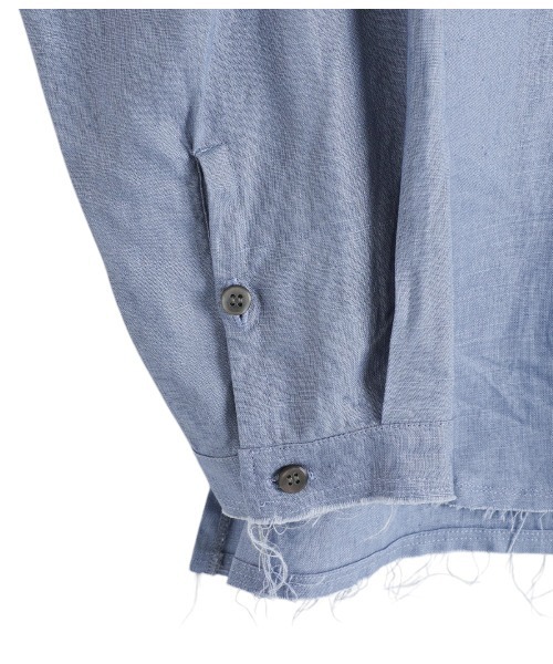 PORT BY ARK（ポートバイアーク）の「PORT BY ARK / ポートバイアーク：Crew Neck Shirt：PO17-SH001[COR]（シャツ/ブラウス・メンズ・ホワイト系その他/ブラック/サックスブルー・1/2）」の10枚目の写真