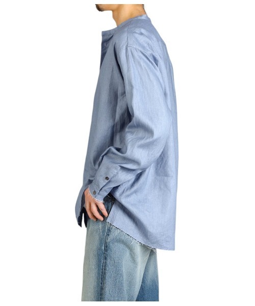 PORT BY ARK（ポートバイアーク）の「PORT BY ARK / ポートバイアーク：Crew Neck Shirt：PO17-SH001[COR]（シャツ/ブラウス・メンズ・ホワイト系その他/ブラック/サックスブルー・1/2）」の12枚目の写真