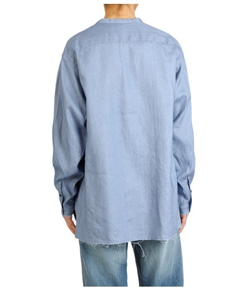 PORT BY ARK（ポートバイアーク）の「PORT BY ARK / ポートバイアーク：Crew Neck Shirt：PO17-SH001[COR]（シャツ/ブラウス・メンズ・ホワイト系その他/ブラック/サックスブルー・1/2）」の13枚目の写真