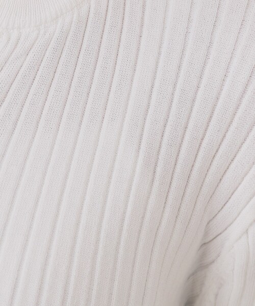 OPAQUE.CLIP（オペークドットクリップ）の「ヘンリーネックリブニット【洗濯機洗い可】（ニット/セーター・レディース・スモーキーグリーン系/ネイビー/ホワイト・38/40/42）」の18枚目の写真