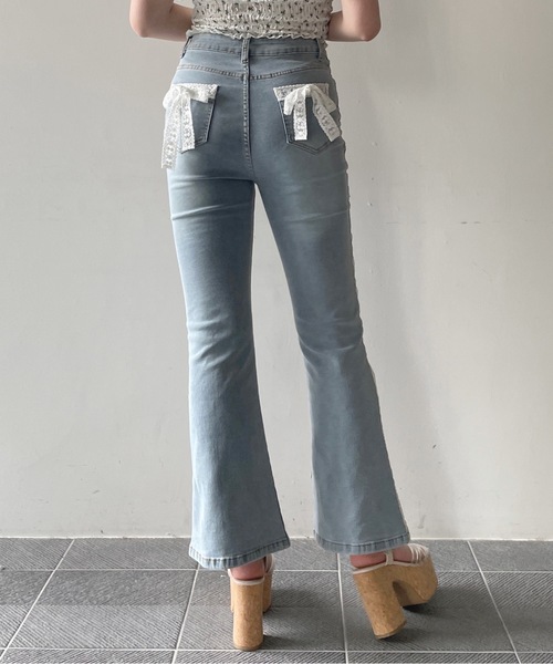 one way（ワンウェイ）の「レース付きデニムパンツ（デニムパンツ・レディース・ブルー・FREE/LARGE）」の8枚目の写真