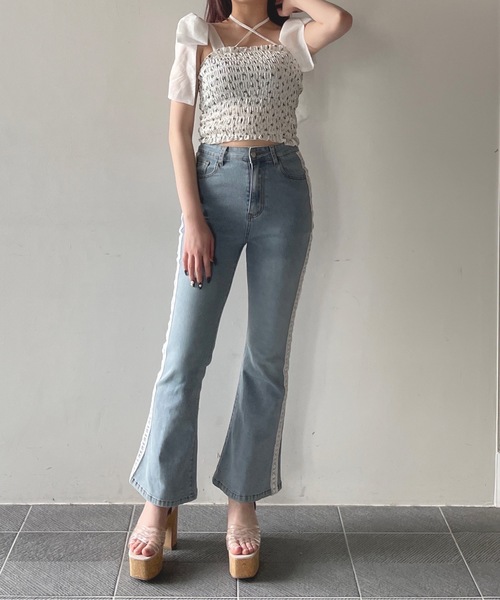 one way（ワンウェイ）の「レース付きデニムパンツ（デニムパンツ・レディース・ブルー・FREE/LARGE）」の11枚目の写真