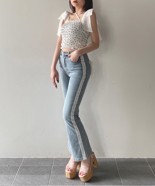 one way（ワンウェイ）の「レース付きデニムパンツ（デニムパンツ・レディース・ブルー・FREE/LARGE）」の12枚目の写真