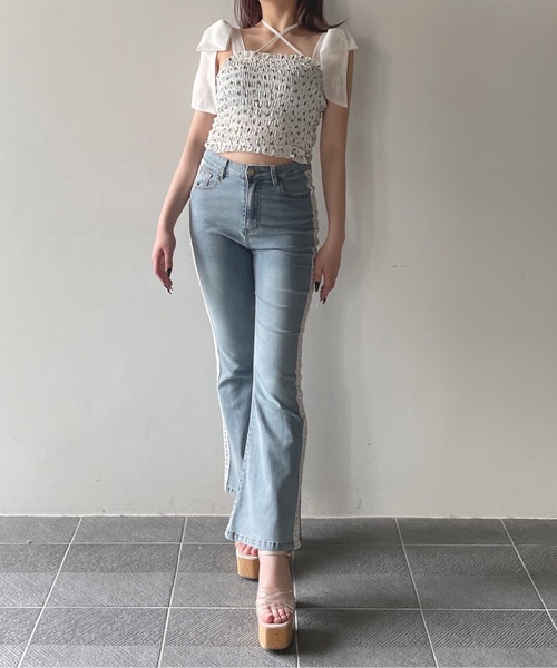 one way（ワンウェイ）の「レース付きデニムパンツ（デニムパンツ・レディース・ブルー・FREE/LARGE）」の14枚目の写真