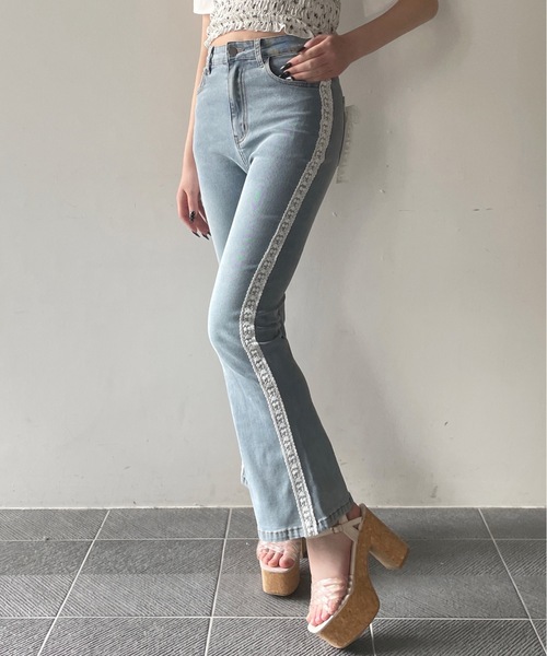 one way（ワンウェイ）の「レース付きデニムパンツ（デニムパンツ・レディース・ブルー・FREE/LARGE）」の16枚目の写真