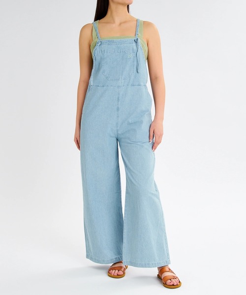 BILLABONG レディース SALOPETTE ロングパンツ 【2025年春夏モデル】/ビラボンピグメントワンポイントワイドシルエットサロペット