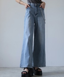 ワイドストレートデニムパンツ