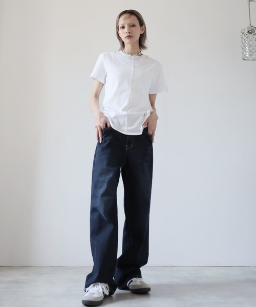 Girly Doll(ガーリードール)の「ワイドストレートデニムパンツ(デニムパンツ・レディース・ブルー/ライトブルー/ブラック・2XL/L/M/S/XL)」の11枚目の写真