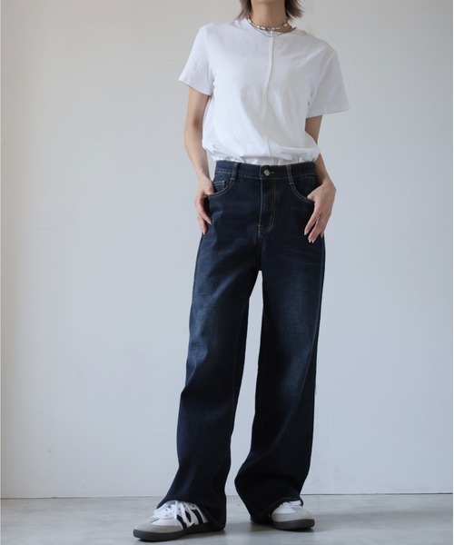 Girly Doll(ガーリードール)の「ワイドストレートデニムパンツ(デニムパンツ・レディース・ブルー/ライトブルー/ブラック・2XL/L/M/S/XL)」の17枚目の写真