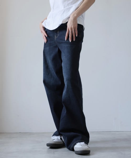 Girly Doll(ガーリードール)の「ワイドストレートデニムパンツ(デニムパンツ・レディース・ブルー/ライトブルー/ブラック・2XL/L/M/S/XL)」の21枚目の写真