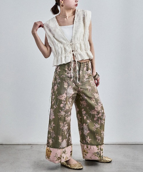 Fashion Letter（ファッションレター）の「フリンジジャガード フロントリボンブラウス（シャツ/ブラウス・レディース・ブラック/アイボリー・M）」の21枚目の写真