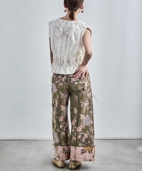 Fashion Letter（ファッションレター）の「フリンジジャガード フロントリボンブラウス（シャツ/ブラウス・レディース・ブラック/アイボリー・M）」の17枚目の写真