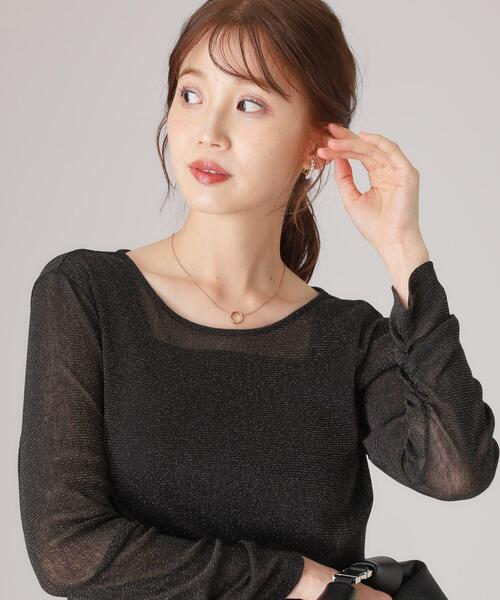 COUP DE CHANCE（クードシャンス）の「【洗える／レイヤードスタイル】ラメプルオーバー（Tシャツ/カットソー・レディース・ブラック/ナチュラル・34/38）」の2枚目の写真