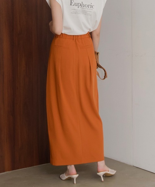slattgir(スラットジール)の「高身長 タックコクーンロングスカート(トールサイズ)Essenave(スカート・レディース・アイボリー/オレンジ・LL/3L/4L/5L/M/L)」の12枚目の写真