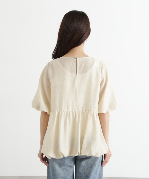 N.(N. Natural Beauty Basic)(エヌエヌナチュラルビューティーベーシック)の「シアーペプラムブラウス(シャツ/ブラウス・レディース・チャコールグレー/ライトグリーン/ベージュ・MEDIUM)」の19枚目の写真