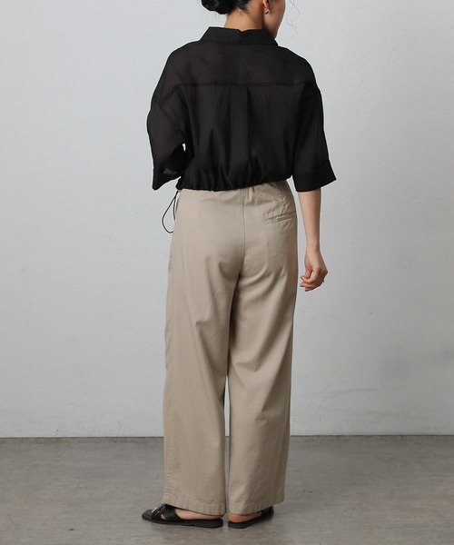 COLONY 2139（コロニートゥーワンスリーナイン）の「シアー裾ドロストワイドスリーブシャツ（シャツ/ブラウス・レディース・オフホワイト/グレー/ブラック/サックスブルー・FREE）」の13枚目の写真