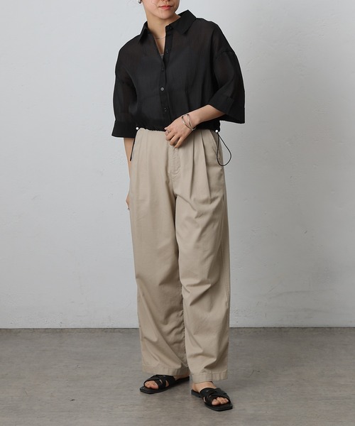 COLONY 2139（コロニートゥーワンスリーナイン）の「シアー裾ドロストワイドスリーブシャツ（シャツ/ブラウス・レディース・オフホワイト/グレー/ブラック/サックスブルー・FREE）」の15枚目の写真