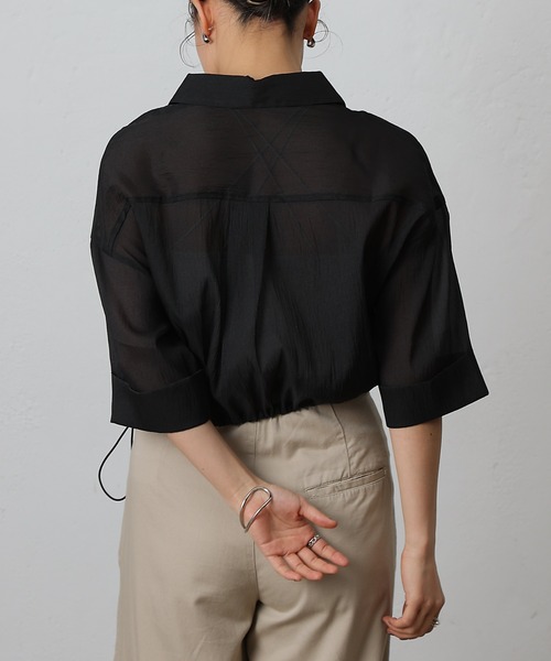 COLONY 2139（コロニートゥーワンスリーナイン）の「シアー裾ドロストワイドスリーブシャツ（シャツ/ブラウス・レディース・オフホワイト/グレー/ブラック/サックスブルー・FREE）」の18枚目の写真