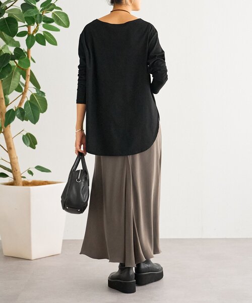 BEARDSLEY（ビアズリー）の「スラブコットン長袖T（Tシャツ/カットソー・レディース・ホワイト/ダークグレー/ブラック/オフホワイト・FREE）」の16枚目の写真