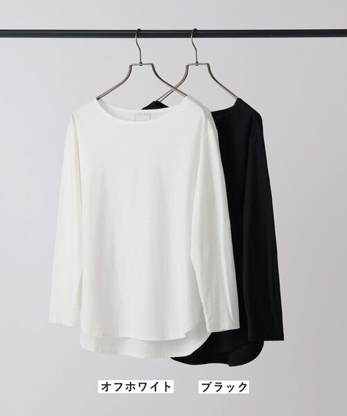 BEARDSLEY（ビアズリー）の「スラブコットン長袖T（Tシャツ/カットソー・レディース・ホワイト/ダークグレー/ブラック/オフホワイト・FREE）」の21枚目の写真