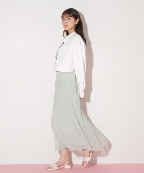 JILL by JILL STUART（ジルバイジルスチュアート）の「◇サイドリボンショート丈シャツ（シャツ/ブラウス・レディース・ブルー/インディゴブルー/ホワイト・FREE）」の7枚目の写真