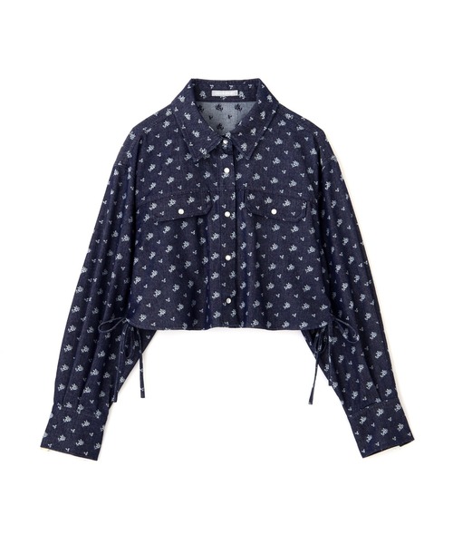 JILL by JILL STUART（ジルバイジルスチュアート）の「◇サイドリボンショート丈シャツ（シャツ/ブラウス・レディース・ブルー/インディゴブルー/ホワイト・FREE）」の22枚目の写真