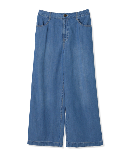 Petit Honfleur（プチオンフルール）の「デニムワイドパンツ（デニムパンツ・レディース・ネイビー/ブルー・70/61/64/67）」の3枚目の写真