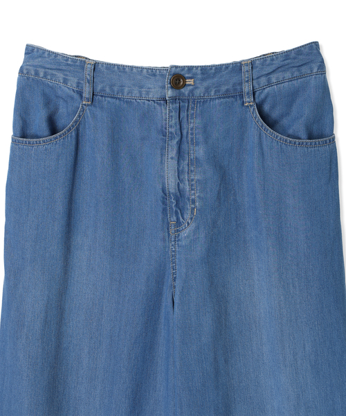 Petit Honfleur（プチオンフルール）の「デニムワイドパンツ（デニムパンツ・レディース・ネイビー/ブルー・70/61/64/67）」の5枚目の写真