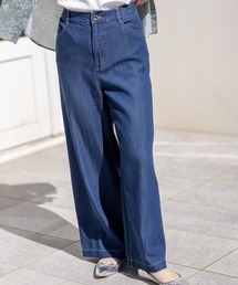 Petit Honfleur（プチオンフルール）の「デニムワイドパンツ（デニムパンツ）」