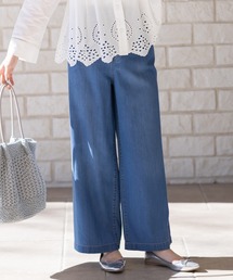 Petit Honfleur（プチオンフルール）の「デニムワイドパンツ（デニムパンツ）」